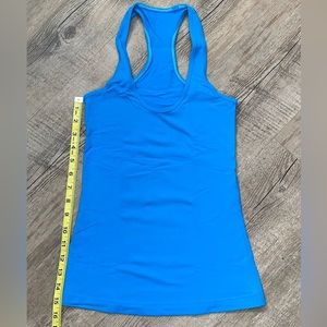 Lululemon Cool Racerback Tank in bright blue color, size 2